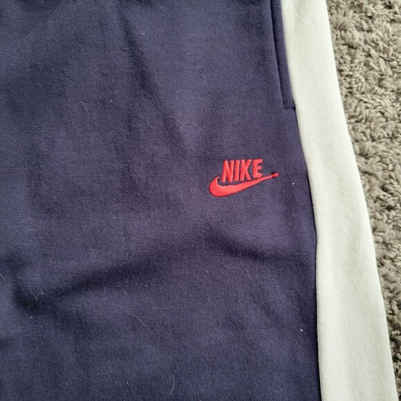 90s Nike Mens 3X Navy Tracksuit Set Hooded Jacket & Joggers White Tag Embroidere - Picture 12 of 16